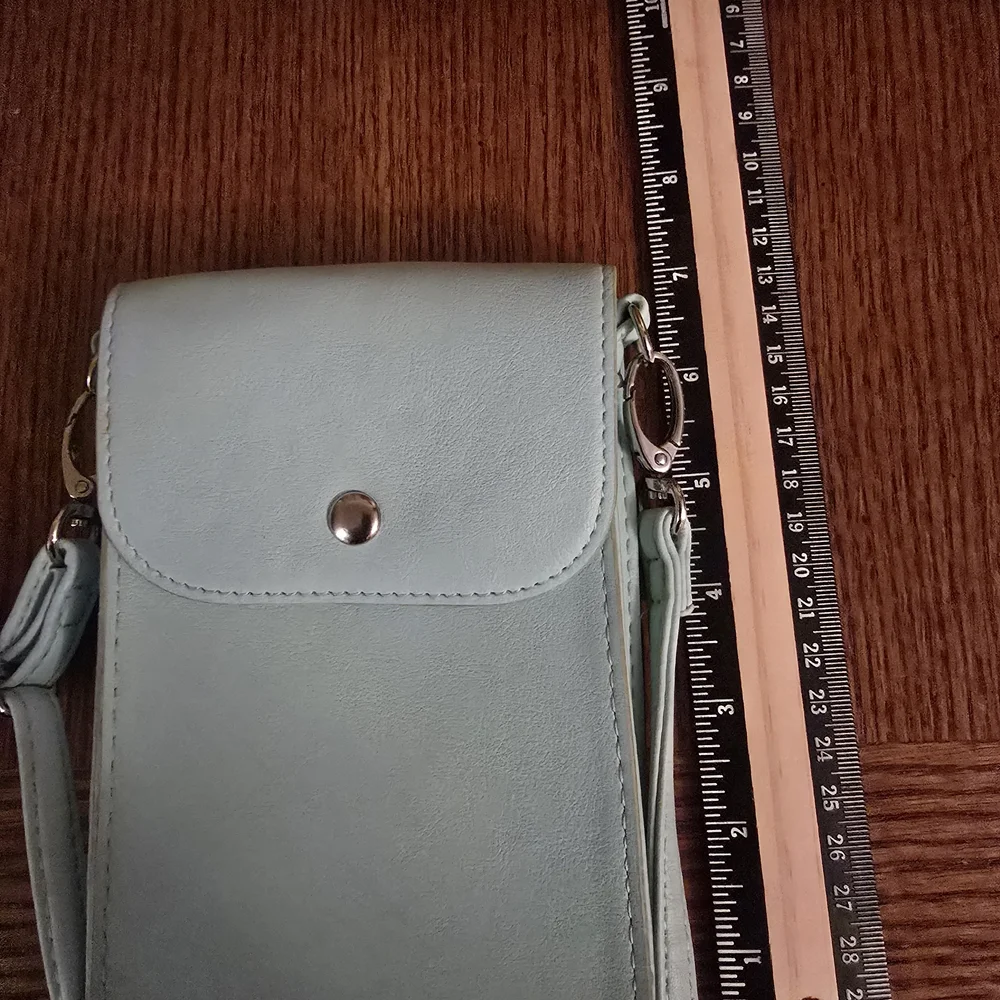 Crossbody Bag With Phone Window Light Blue - Picture 4 of 5